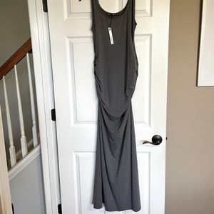 Maxi Tank dress with side slit and ruched sides